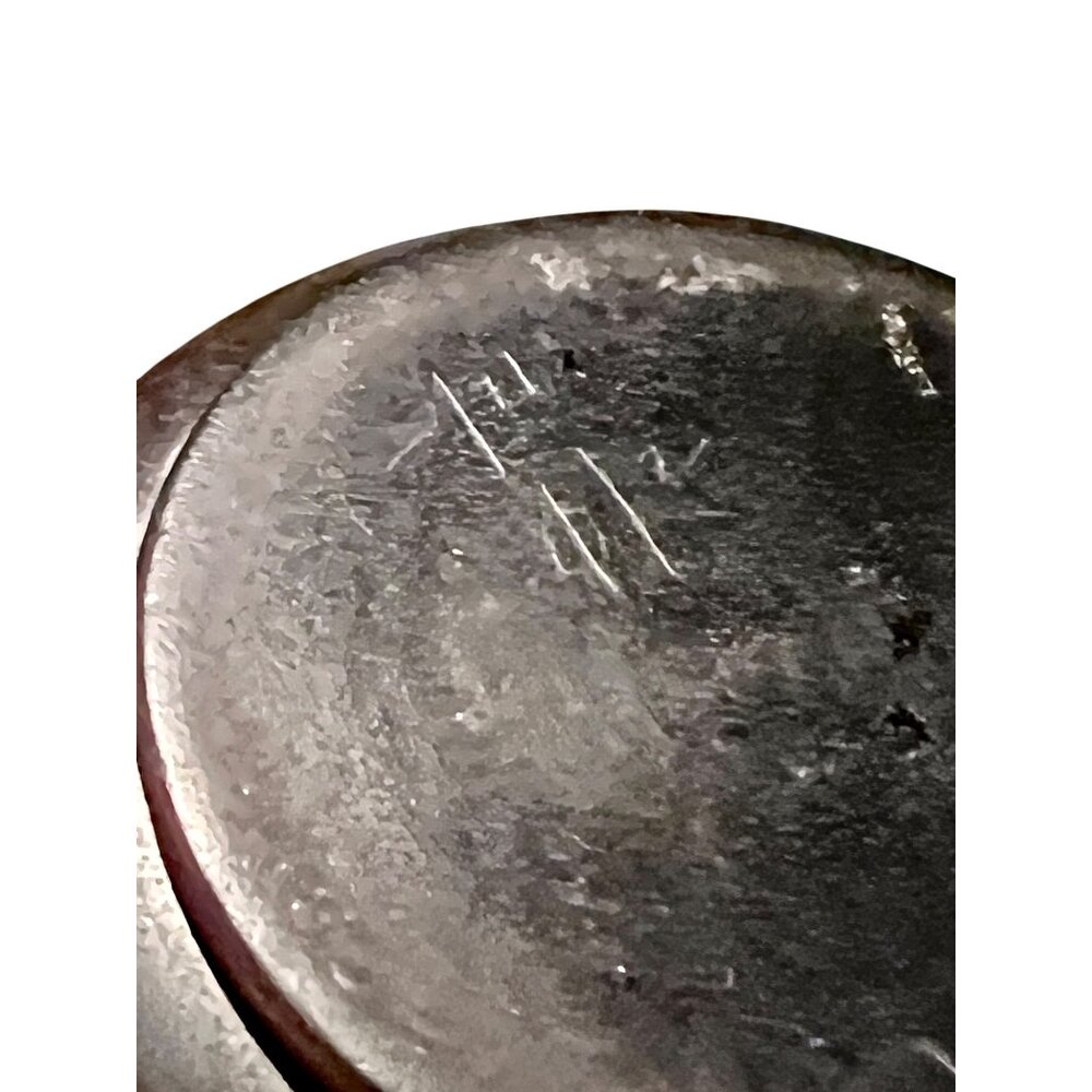 Black Bakelite Isolite Trinket Dish W/ Ornate Silver Initial R Overlay Vintage - Picture 7 of 9